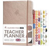 Clever Fox Teacher Planner UK Edition School & Homeschool Book Rose Gold