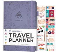 Clever Fox Travel Journal, Vacation Planner Organizer A5 Lavender | Trip itinerary planning notebook for women & men, international, cruise & world diary with packing list, gift for travelers