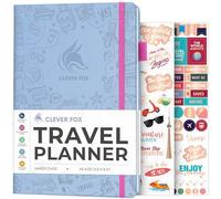 Clever Fox Travel Journal, Vacation Planner Organizer A5 Periwinkle | Trip itinerary planning notebook for women & men, international, cruise & world diary with packing list, gift for travelers