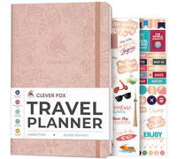 Clever Fox Travel Journal - Vacation Planner with Budget Plan, Packing List, Expense Tracker & Trip Journal - Travelling Itinerary Organizer for Women, Men & Couples - A5 Size, Rose Gold