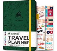Clever Fox Travel Journal - Vacation Planner with Budget Plan, Packing List, Expense Tracker & Trip Journal - Travelling Itinerary Organizer for Women, Men & Couples - A5 Size, Forest Green