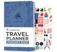 Clever Fox Travel Journal - Vacation Planner with Budget Plan, Packing List, Expense Tracker & Trip Journal - Travelling Itinerary Organizer for Women, Men & Couples - Pocket Size, Smoke Blue