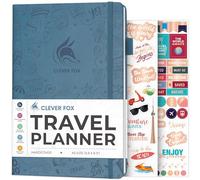 Clever Fox Travel Journal - Vacation & Trip Organizer with Budget Plan, Packing List, Travelling Expense Tracker, Size A5 (Smoke Blue)