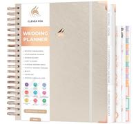 Clever Fox Wedding Planner - Bride's Notebook Organizer - Wedding Planning Binder with Pockets - Engagement Gift, 10 x 11 inches (Pearl)