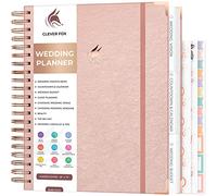 Clever Fox Wedding Planner - Notebook Organizer for Bride - Wedding Planning Binder Book with Pockets - Engagements Gift, 25.5x28cm (Rose Gold)