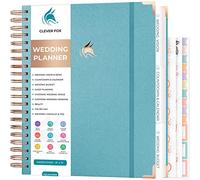 Clever Fox Wedding Planner - Notebook Organizer for Bride - Wedding Planning Binder Book with Pockets - Engagements Gift, 25.5x28cm (Aquamarine)