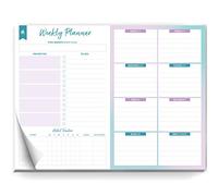 Clever Fox Weekly Desk Planner - Desktop Notepad, To Do List & Planning Pad for Productivity, 50 Tear Off Weekly Journal Sheets, A4 (Turquoise)