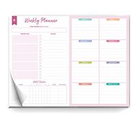 Clever Fox Weekly Desk Planner - Desktop Notepad, To Do List & Planning Pad for Productivity, 50 Tear Off Weekly Journal Sheets, A4 (Pink)
