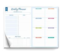 Clever Fox Weekly Desk Planner - Desktop Weekly To Do List Notepad & Planning Pad for Boosting Productivity, 50 Tear Off Weekly Journal Sheets, Size: 21.5 x 28 cm (Blue)