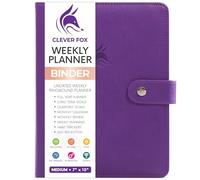 Clever Fox Weekly Planner Binder - Goal Setting Planner for Time Management & Weekly Tasks - Work & Life Organizer with To Do List & Habit Tracker - Undated, 7″x9″ Hardcover (Purple, Medium (7″x9″))