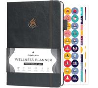 Clever Fox Wellness Planner & Food Journal for Weight Loss, A5 Silver Black