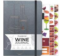 Clever Fox Wine Journal for Wine Tasting - Guided Diary & Log Book with Tasting Instructions, Aroma Wheel, Food Pairing & Glass Guide - 132 Entries, Hardcover, A5 Size (Silver Black)