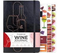 Clever Fox Wine Journal for Wine Tasting - Guided Wine Diary & Log Book with Tasting Instructions, Aroma Wheel, Food Pairing & Glass Guide - 132 Entries, Hardcover, A5 Size (Black)