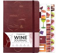 Clever Fox Wine Journal for Wine Tasting - Guided Wine Diary & Log Book with Tasting Instructions, Aroma Wheel, Food Pairing & Glass Guide - 132 Entries, Hardcover, A5 Size (Burgundy)