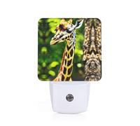 Clever Giraffe Print Plug-in Night Light for Bedroom Hallway Safety Lamp Dorm Illumination Home Decor