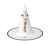 Clever Giraffe Printing Halloween Witch Costume Accessory Pointed Cap Witch Hat Foldable Halloween Hats 1 Pieces