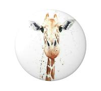 Clever Giraffe Round Badge - Durable Tin Plate Design With Full Front Print, Perfect For Custom Gifts And Apparel Decoration