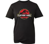 Clever Girl T-Rex Happy Halloween Scary Vintage T-Shirt Dinosaur Dino Lovers Trick-or-Treat Haunted Party Night Festival Gift for Girlfriend Gift for Friends Birthday Xmas Gift Tee Top (Black, L)