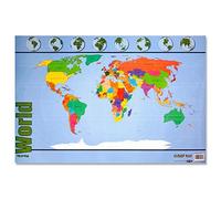 CLEVER KIDZ Map of the World Large Wall Poster - Size 840mm x 495mm
