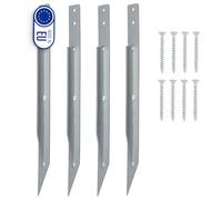 Clever Leon 4pcs Swing Set Ground Anchors with Screws - Heavy Duty Garden Ground Anchors for Swing Set, Wooden Playset and Playground Frame, Galvanised Steel Fence Post Anchor Kit 44 cm