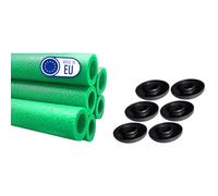 Clever Leon 6 x Trampoline Foam Cover Tube Trampoline Foam Tubes Replacement Pole Covers Protection For Garden Trampolines Protective Sponge Tube For Trampoline 6 x 180 cm with caps Green