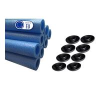 Clever Leon 8 x Trampoline Foam Cover Tube Trampoline Foam Tubes Replacement Pole Covers Protection For Garden Trampolines Protective Sponge Tube For Trampoline 8 x 180 cm with caps blue