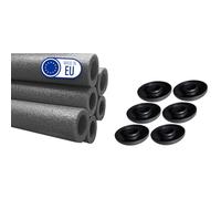 Clever Leon Foam Tubes Trampoline Pole Protector Pads for Trampoline Poles Pack of 6 with Caps Foam Sleeves for Trampoline Poles 180 cm Grey