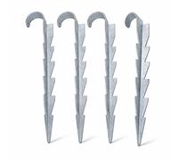 Clever Leon Trampoline Anchors 4 Pack Trampoline Pegs Heavy Duty Ground Stakes for Football Goal and Swing Set, Galvanised Steel Garden Ground Anchors 330 mm, Tent Pegs Metal