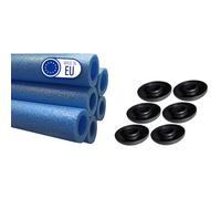 Clever Leon Trampoline Foam Tubes Set of 6 with Caps Foam Sleeves for Trampoline Poles Foam Padding 180 cm Blue