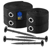 Clever Leon Volleyball Field Lines 6 x 12 m Black Professional Beach Volleyball Pitch Marking UV and Weatherproof 25 mm Includes 4 Pegs