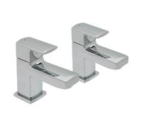 Clever Manta Bath Tap Pair Chrome - Modern Square Design, Durable Brass Construction, Reliable 1/2" Fittings