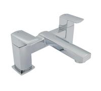 Clever Manta Modern Bath Filler Tap Chrome - Dual Lever Design, Solid Brass Construction, Durable & Easy to Install