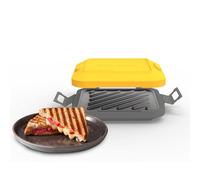 Clever Microwave Toastie Maker with Thermawave Grill Plates - Extra Crispy Toasties & Panini Maker - Thick Metal Non-Stick Plates for Crunchy Sandwiches - No Soggy Results - Compact & Dishwasher Safe