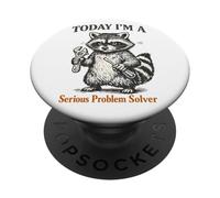 Clever Raccoon Repair Expert Problem Solver Retro Animal PopSockets Adhesive PopGrip