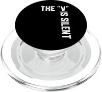 Clever Sarcastic Grammar Humor Saying The V is Silent PopSockets PopGrip for MagSafe