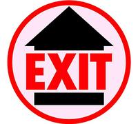 CLEVER SIGNS Exit Sign, 10 Decals per Pack, 7.5" x 7.5", Social distancing Sign, Social distancing Floor Decals