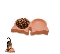 Clever Twin Bowl Cat Feeder - Simple, Elegant, Lightweight, Precise, Proportionate Meal Portions, Dry Food, Water, Liquid, Cats & Kittens, Space Saving, Simple yet Practical, Styles