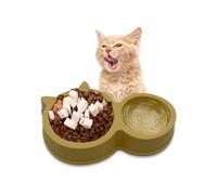 Clever Twin Bowl Cat Feeder - Simple, Elegant, Lightweight, Precise, Proportionate Meal Portions, Dry Food, Water, Liquid, Cats & Kittens, Space Saving, Simple yet Practical, Styles