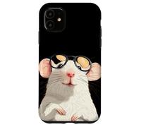 Clever White Rat in Pretty Frames for Rodent Pets Lovers Case for iPhone 11