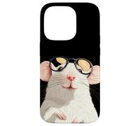 Clever White Rat in Pretty Frames for Rodent Pets Lovers Case for iPhone 14 Pro