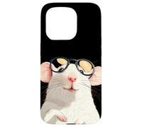 Clever White Rat in Pretty Frames for Rodent Pets Lovers Case for iPhone 15 Pro