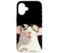 Clever White Rat in Pretty Frames for Rodent Pets Lovers Case for iPhone 16