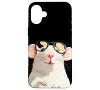 Clever White Rat in Pretty Frames for Rodent Pets Lovers Case for iPhone 16 Plus