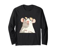 Clever White Rat in Pretty Frames for Rodent Pets Lovers Long Sleeve T-Shirt