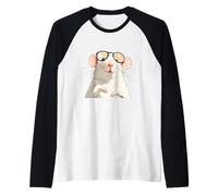 Clever White Rat in Pretty Frames for Rodent Pets Lovers Raglan Baseball Tee