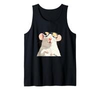 Clever White Rat in Pretty Frames for Rodent Pets Lovers Tank Top