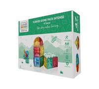 Cleverclixx Dome Kit Bright Colours, 47 Pieces, Varied Shapes, Curved Magnetic Building Blocks, Robust Magnetic Kit, Expandable Sets, Durable, for Children from 3 Years