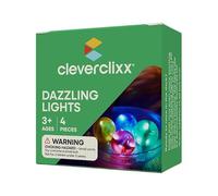 Cleverclixx Light Effect Ball Set of 4, Light Ball for Marble Track Magnetic Toy, Light with Motion Sensor, Durable Materials, Robust Construction, Red, Green, Blue, Yellow, for Children from 3 Years