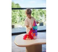 Cleverclixx Stair Set Bright Colours, 34 Pieces, Durable Magnetic Toy, Magnetic Building Blocks, Expandable Sets for Children from 3 Years