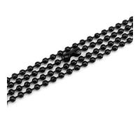 CleverDelights 2.4mm Dark Black Ball Chain Necklaces - 20 Pack - 24 Inch Length - Craft Jewelry Iron Chains - Bulk Pack